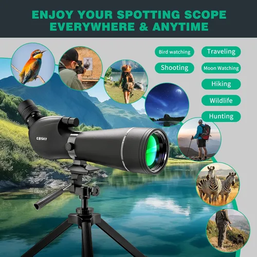 Vista 7 de Gosky Alcance de Observación HD 20-60x80mm con Trípode y Adaptador para Smartphone, Alcance de Observación con Prisma BAK 4 para Observación