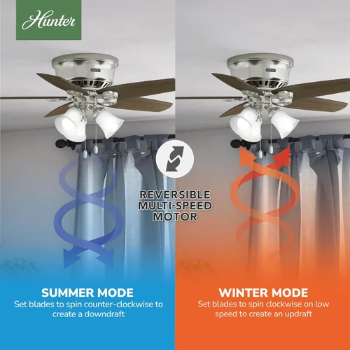 Vista 7 de Hunter - Ventilador de techo para interiores de 42 pulgadas con luces LED - Ventilador de techo con cadena de tracción, para dormitorio, sala