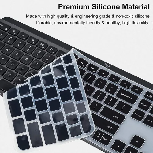 Vista 5 de Protector de teclado de silicona ultra fino de alta calidad, compatible con Logitech Craft, teclado inalámbrico ergonómico Logitech MX, diseño