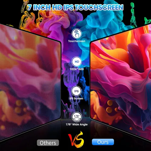 Vista 3 de Radio de pantalla táctil abatible de un solo DIN: 7 pulgadas CarPlay Android Auto estéreo para automóvil con cámara de respaldo Bluetooth 300 W 4.2