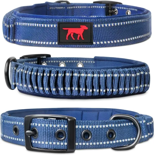 Vista 18 de Tuff Pupper Collar de perro resistente con asa Collar de nailon balístico resistente Collar de perro reflectante acolchado con hardware