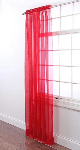 Vista 79 de Stylemaster Elegance Cenefa recta de gasa transparente, 60 x 14 pulgadas, color dorado