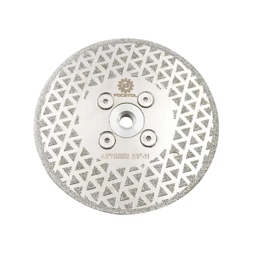 Vista 8 de FOCSTOL Discos de molienda de corte de diamante, hoja de diamante de doble cara galvanizada de 4 pulgadas (3.937 in) para granito, mármol