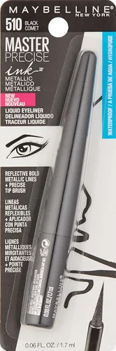 Vista 2 de Maybelline New York Master Precise Ink Metallic Liquid Liner, Black Comet, 0.06 onzas líquidas