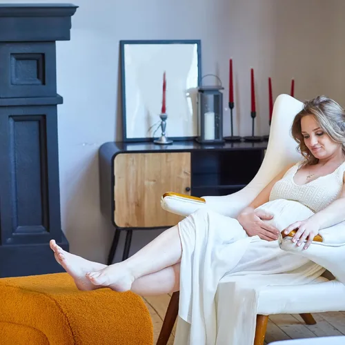 Vista 22 de FOXHUNTER Moderno otomano tapizado de terciopelo, cómodos taburetes de terciopelo, exquisita mesa auxiliar, taburete suave para zapatos, otomano