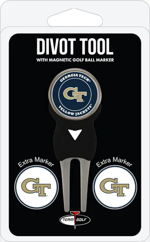 Vista 25 de Team Golf NCAA Unisex-Adult Team Golf NCAA Divot Tool with 3 Golf Ball Markers Pack, Markers are Removable Magnetic Double-Sided Enamel