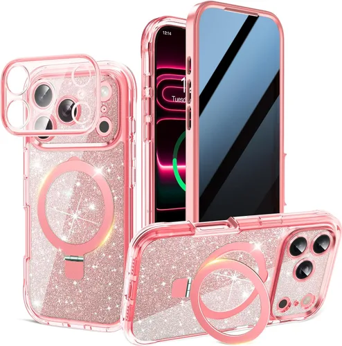 Vista 18 de [Anillo de metal CD y soporte invisible giratorio de 360° ] Funda magnética para iPhone 13 Pro Max [Parachoques galvanizados a prueba de golpes]