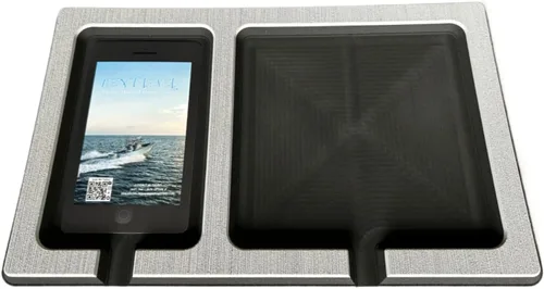 Vista 9 de Soporte doble para teléfono y accesorios de 0.512 in SeaDek Parte trasera adhesiva Compartimentos separados para teléfonos y herramientas