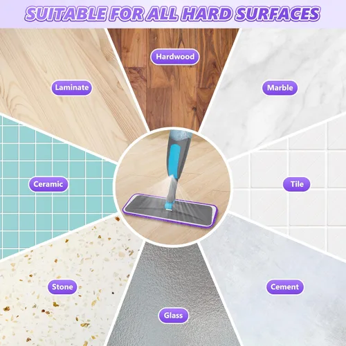 Vista 7 de BPAWA 4 almohadillas reutilizables compatibles con Swiffer PowerMop, repuestos de repuesto de microfibra de 15 pulgadas, cabezales de trapeador