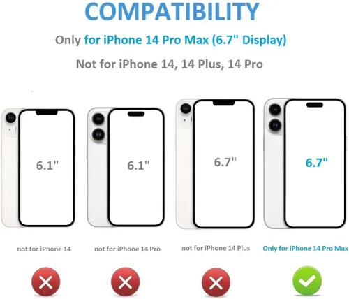 Vista 2 de ONETOP Compatible con iPhone 14 Pro Max Funda Cartera con Portador de Tarjetas, Funda de Cuero PU con Soporte Ranuras para Tarjetas, Doble Cierre