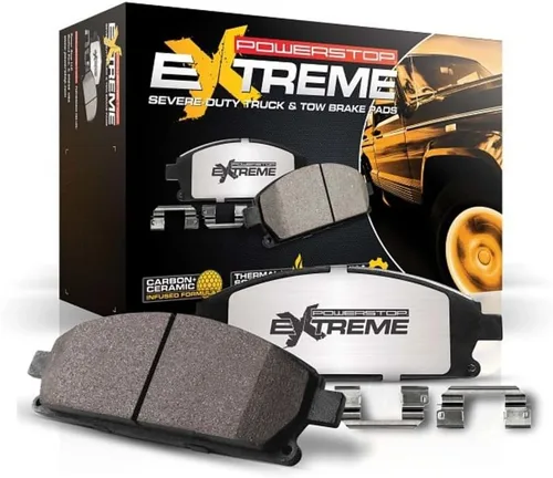 Power Stop Z36-1602 Pastillas de freno traseras Z36 para camión y remolque de cerámica de fibra de carbono para Ford F-150 2012-2017 [Modelos con