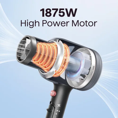 Vista 58 de Wavytalk Secador de pelo, secador de pelo iónico soplado para cabello rizado con difusor, secador de secado rápido de 1875 W con tecnología