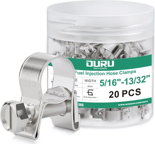 Vista 13 de OURU - 20 piezas de abrazadera de línea de combustible de 5/16" de acero inoxidable 304, abrazaderas de manguera de línea de combustible