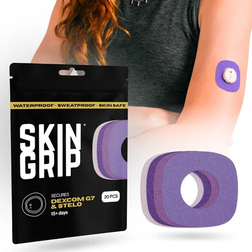 Vista 16 de Skin Grip Parches adhesivos para Dexcom G7 y Stelo CGM con recorte, cubierta impermeable y resistente al sudor para sensor continuo de monitor