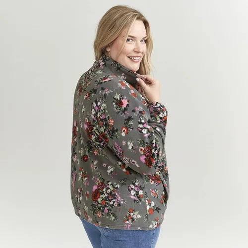 Vista 7 de Vera Bradley Sudadera de forro polar con cuello a presión para mujer con bolsillos (rango de tallas extendidas)