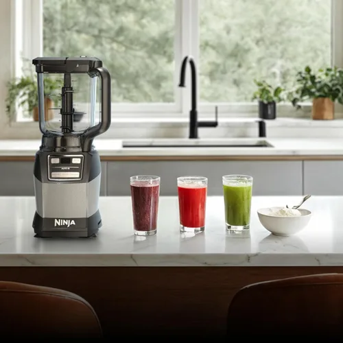 Vista 3 de Ninja Licuadora, sistema de cocina compacto, 1200 W, 3 funciones para batidos, masa y bebidas congeladas con Auto-IQ, jarra de licuadora de 72 oz*