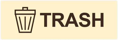 Vista 23 de Letrero básico de basura (negro) - Pequeño paquete de 1