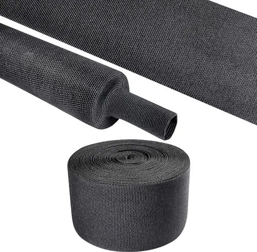 Vista 28 de Tubo de tela trenzada termorretráctil 2 en 1, ajuste ideal para manguera/cable/alambre de forma irregular (1-1/8 pulgadas, 14 pies)