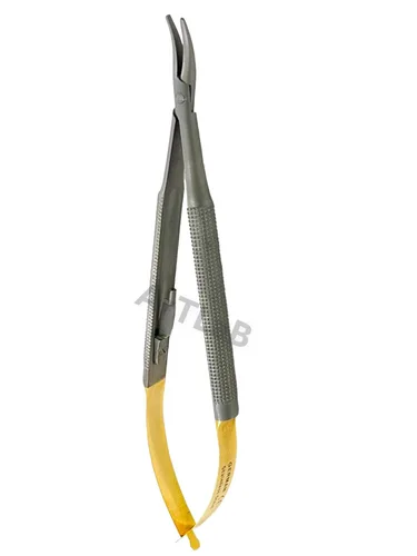 Vista 3 de Nuevo alemán Castroviejo Micro Aguja Titular Curvo Instrumentos Dentales Quirúrgicos