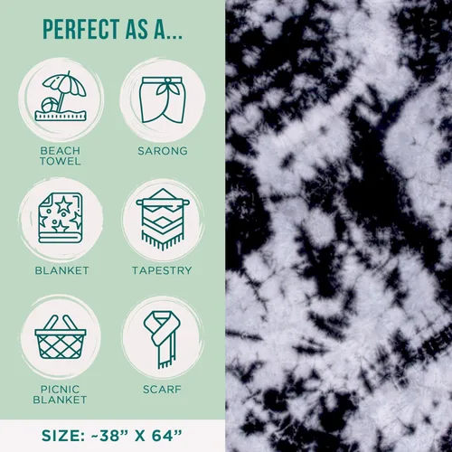 Vista 3 de Toalla de playa turca Sand Cloud - Sin arena - 100% hilo de algodón turco orgánico - Toalla de secado rápido para playa, manta de picnic o cobija