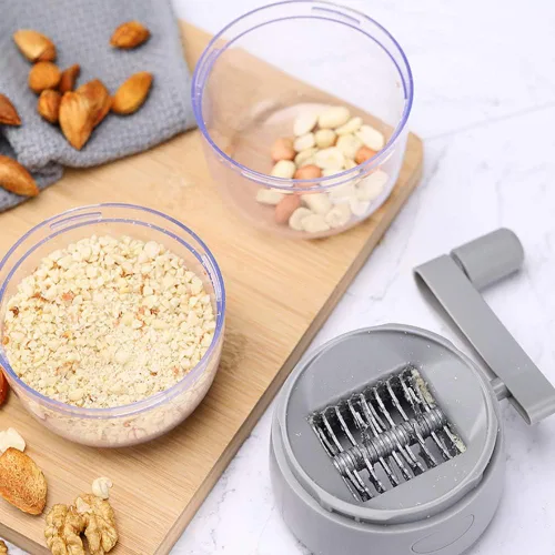 Vista 3 de Yuhoo Molinillo manual de nueces, molinillo de frutas secas y nueces con manivela, herramienta de trituradora manual de alimentos portátil