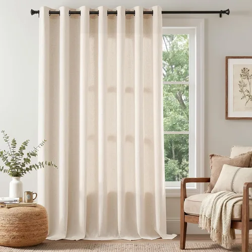 Vista 35 de jinchan - Cortinas de lino forradas de 84 pulgadas con ojales, 2 paneles Forro beige
