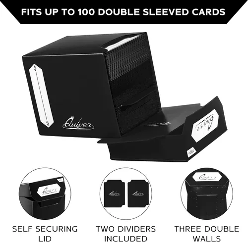 Vista 2 de Quiver Time Paquete de cartas coleccionables negras para cartas coleccionables y fundas para cartas, compatible con Magic The Gathering Cards