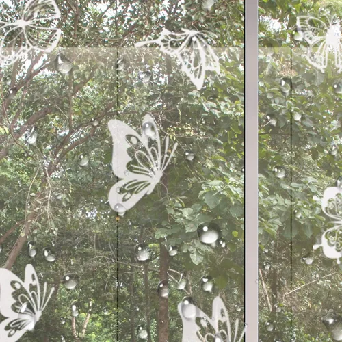 Vista 7 de Outus 32 calcomanías de pájaro para ventana, anticolisión, estilo mariposa