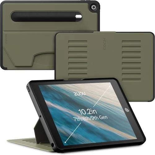 Vista 7 de ZUGU CASE Funda protectora para iPad de 7ª / 8ª / 9ª generación de 10.2 pulgadas (2021/2020/2019), diseño protector, delgado y elegante, soporte