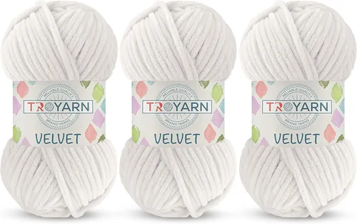 Vista 21 de Hilo de Chenilla para Ganchillo - 100g (121m), Hilo Suavísimo y Esponjoso, Perfecto para Mantas de Bebé y Amigurumi, Tamaño 6