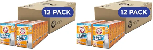 Vista 14 de Arm & Hammer Bicarbonato de Sodio Absorbedor de Olores para Nevera y Congelador, Naranja 14 oz, Paquete de 12