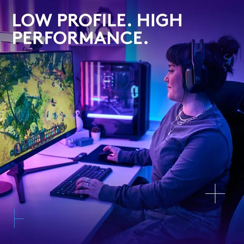 Vista 2 de Logitech G 515 Lightspeed TKL - Teclado inalámbrico para juegos de perfil bajo, LIGHTSYNC RGB, diseño delgado sin teclas, teclas PBT de doble