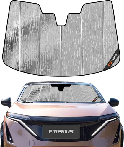 Vista 13 de Pigenius Parasol para parabrisas para Nissan Maxima 2009-2015 (A35) Sedán, acabado de cuero gris premium