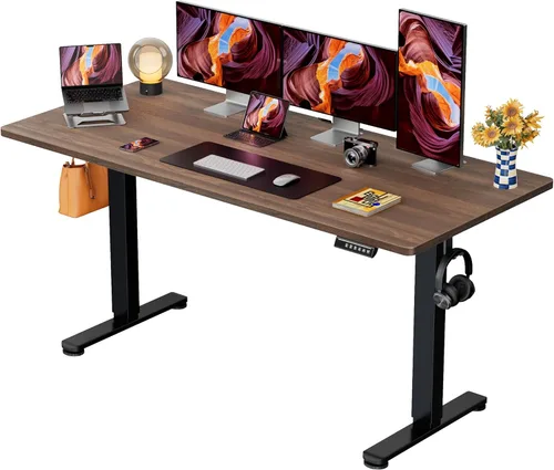 Vista 9 de ErGear - Escritorio eléctrico de pie de altura ajustable, escritorio para estar sentado o de pie de 31.5 x 18.9 pulgadas, escritorio de computadora