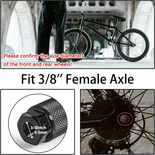Vista 4 de Clavijas BMX, 2 unidades de aleación de aluminio para pedales de BMX, accesorios BMX Negro