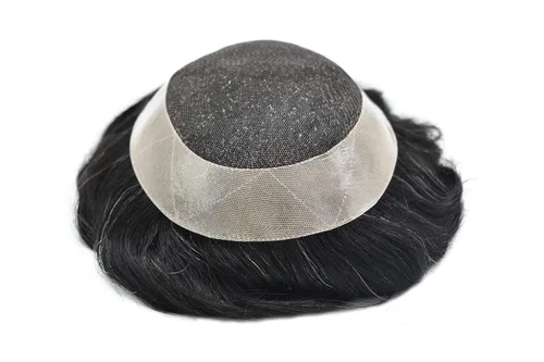 Vista 3 de Toupee de cabello humano para hombre, con base de encaje suizo, sistema de reemplazo de cabello, piezas de cabello, sistema de cabello de encaje