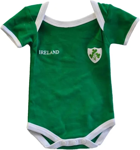 Lansdowne Chaleco de rugby de Irlanda diseñado con una pequeña impresión de Irlanda e insignia de trébol, verde, 6-12 meses, Verde