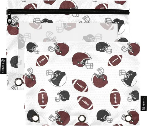 Vista 18 de Baseball White Pencil Pouch for 3 Ring Binder 2 Pack Binder Pencil Pouches Zippered Clear Pencil Case Cosmetic Bag for Office School College Supplies