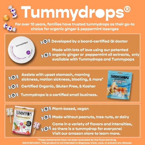 Vista 2 de Tummydrops de menta triturada fresca (paquete de 3 latas, 54 gotas en total)