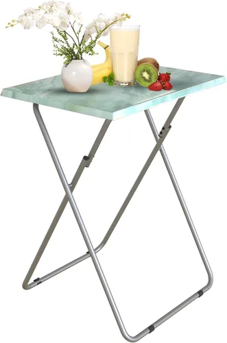 Vista 17 de Garden 4 you Mesa plegable para TV, mesa de comedor para TV con parte superior de MDF resistente, bandejas de comedor para sala de estar sin Negro