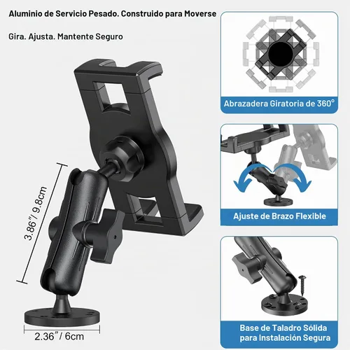 Vista 3 de Soporte industrial de la tableta para el camión y el vehículo, soporte Negro