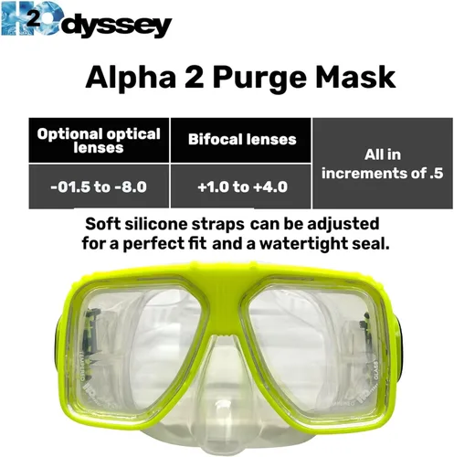 Vista 4 de H2Odyssey Alpha 2 - Máscara de buceo - Máscaras antivaho resistentes a los arañazos para esnórquel
