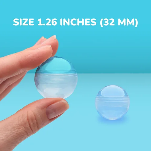Vista 2 de Máquina expendedora de cápsulas redondas, 50 unidades, 1.26 pulgadas, cápsulas de máquina de chicles a granel, contenedor transparente a granel