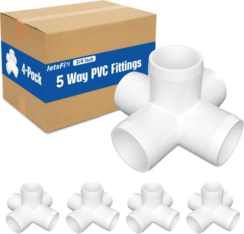 Vista 25 de Accesorios de PVC de 1 pulgada (paquete de 10) de 3 vías (paquete de 10) para muebles, conector de codo de 1 pulgada, resistente para muebles