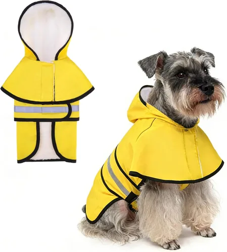 Vista 11 de KOOLTAIL Impermeable para Perros con Capucha Chubasquero Poncho con Agujero para Correa, Impermeable para Perros Pequeños y Medianos, Chaqueta