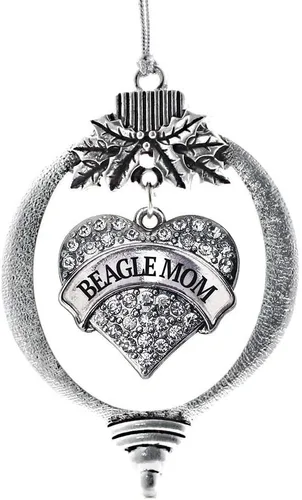 Vista 254 de Inspired Silver Adornos festivos de dije de corazón pave de plata con circonitas cúbicas