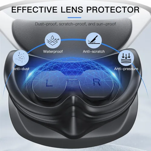 Vista 5 de Hastraith Funda protectora de lente compatible con accesorios PSVR2, cubierta protectora a prueba de polvo y arañazos, tapa de lente fácil de lavar