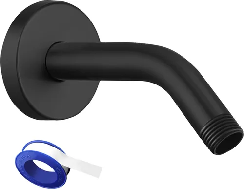 Vista 11 de Voolan Brazo de ducha con brida y cinta de teflón, brazo de extensión de cabezal de ducha para cabezal de ducha fijo de baño, acero inoxidable