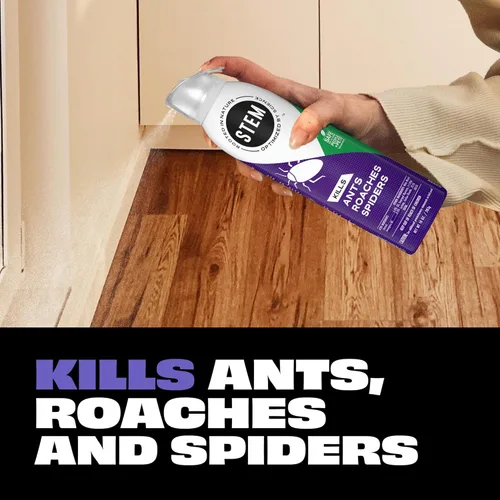 Vista 2 de STEM Mata hormigas, cucarachas y arañas: aerosol para insectos de ingredientes activos a base de plantas, insecticida botánico