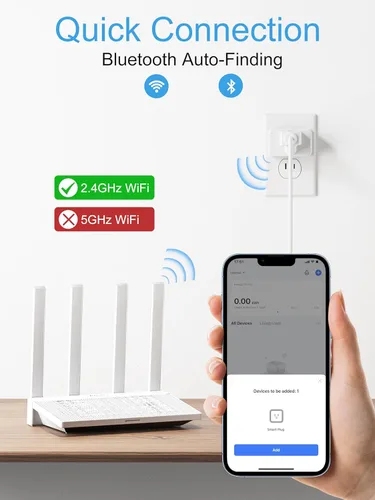 Vista 3 de EIGHTREE Enchufe inteligente de 15 A, salida WiFi que es compatible con Alexa y Google Home y SmartThings, no requiere concentrador, toma